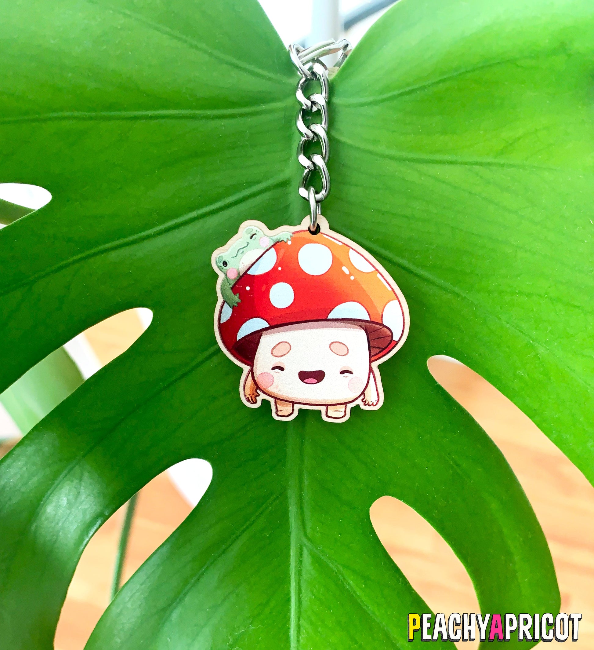 Porte-clés grenouille et champignon
