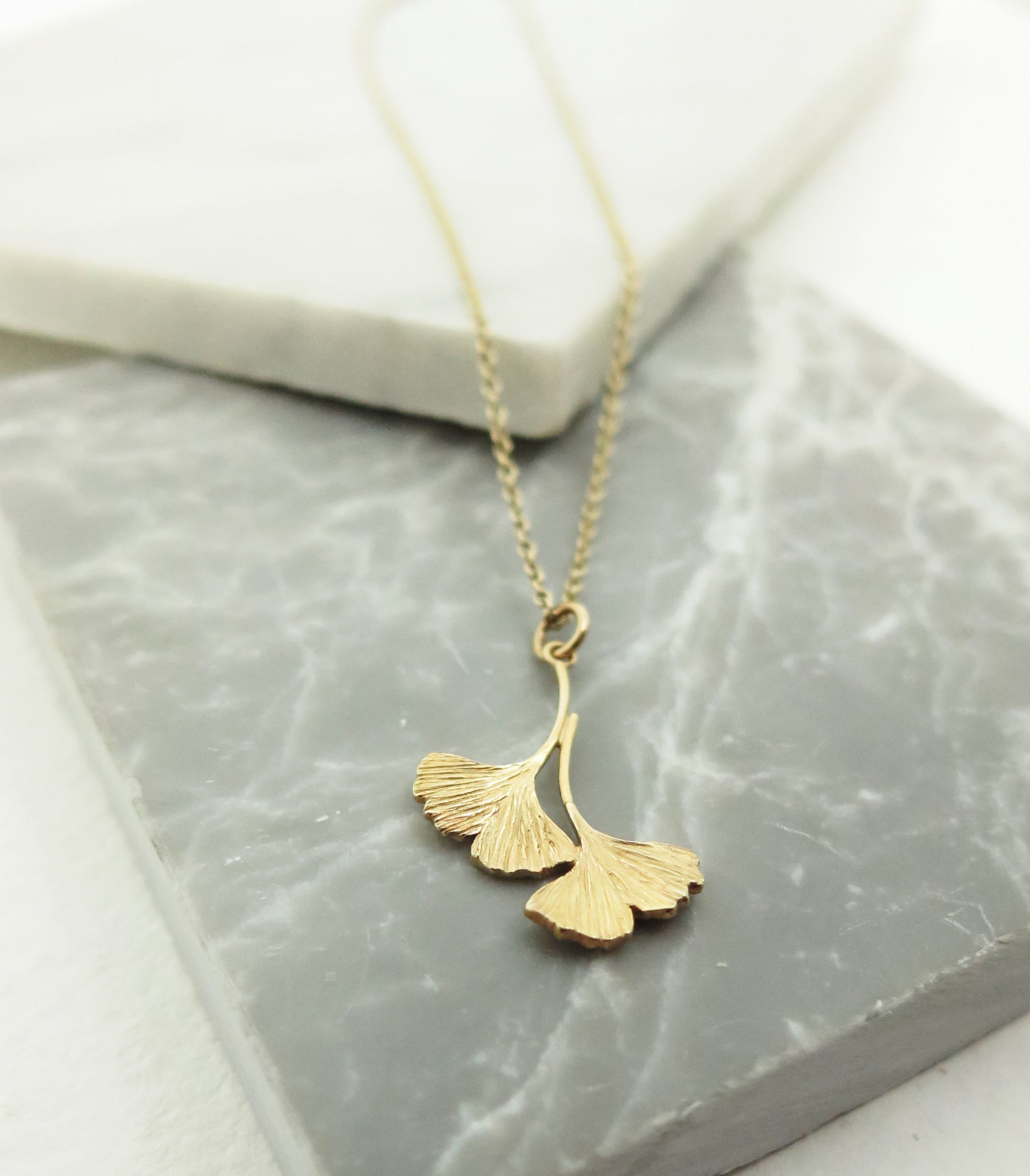 Ginkgo Collection - Double Ginkgo Pendant