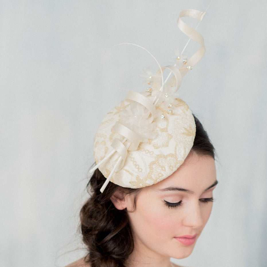 ANITA Ivory & Gold Wedding Fascinator
