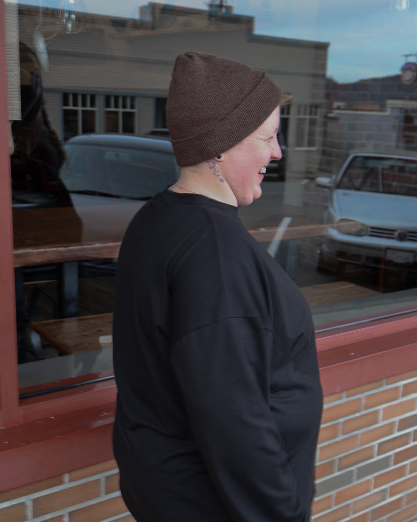 Le bonnet en maille fine en frêne