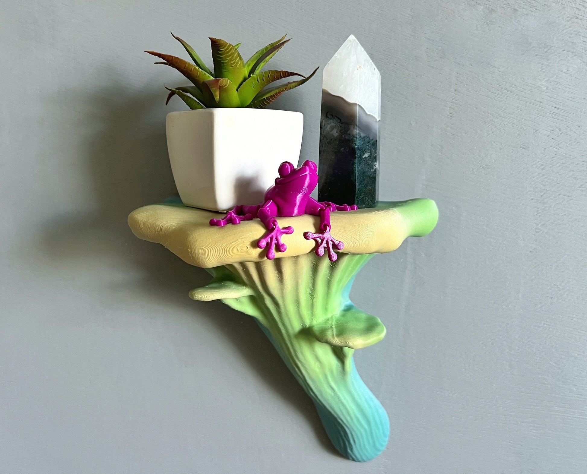 Étagère flottante phosphorescente en forme de pleurotes, décoration botanique pour la maison