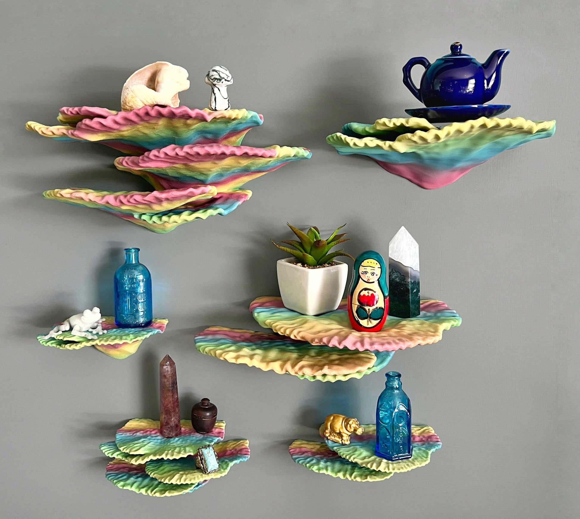 Étagère de corail flottante phosphorescente « Montipora Capricornis » « Lot complet »