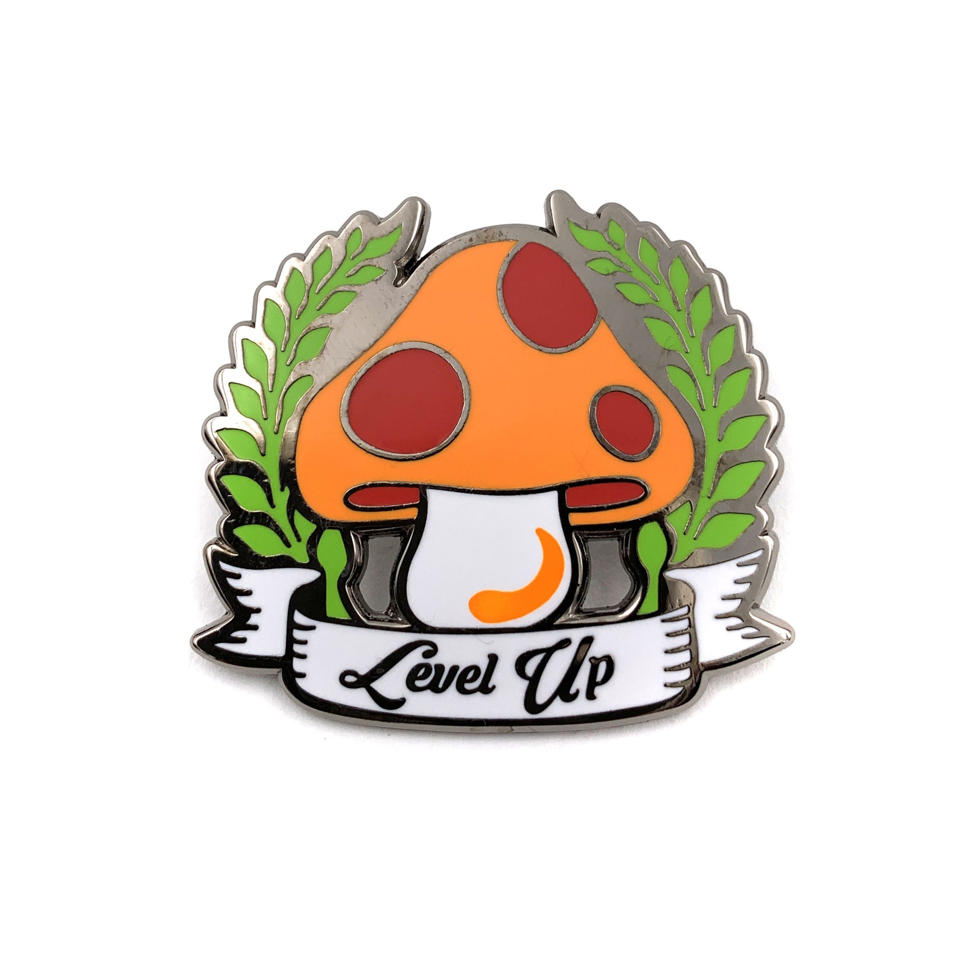 Level Up Mushroom Enamel Pin