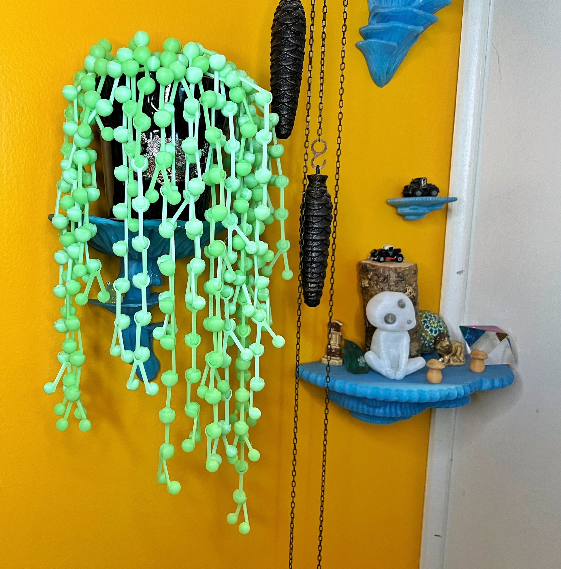 Plante succulente d'intérieur en forme de chaîne de perles artificielles phosphorescentes