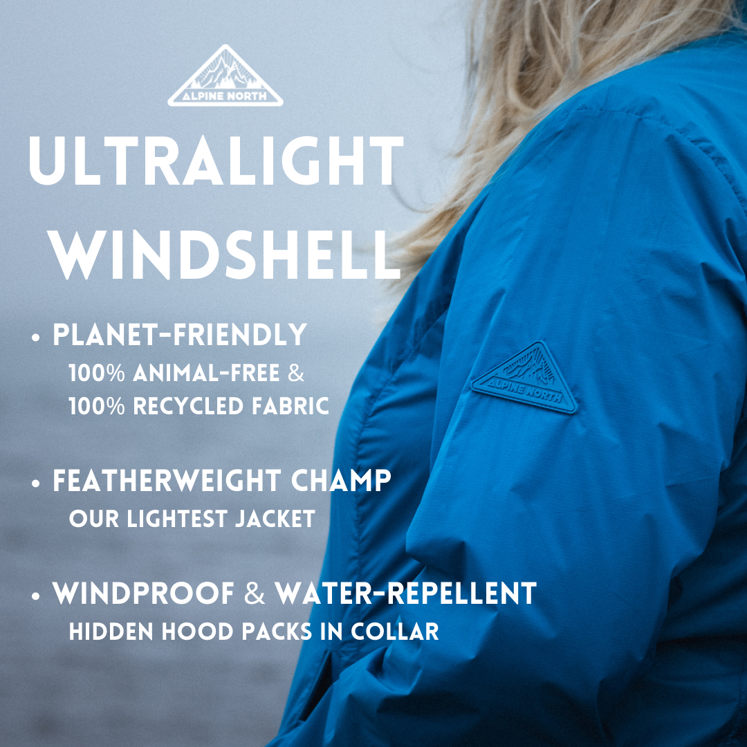 PELLY PLUS | VESTE COUPE-VENT ULTRA-LÉGÈRE (RECYCLÉE) POUR FEMME, BLEU (TAILLE GRANDE)