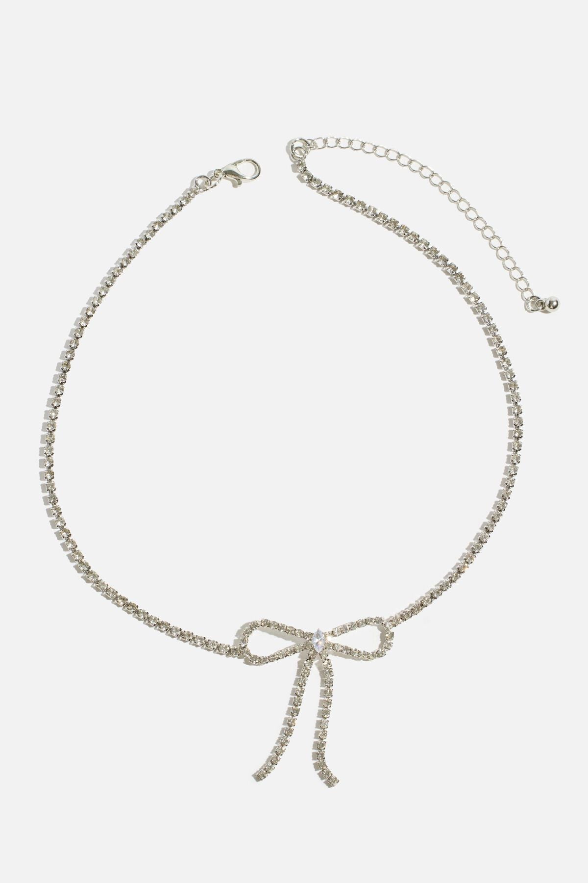 Collier ras du cou délicat avec nœud en pierres précieuses
