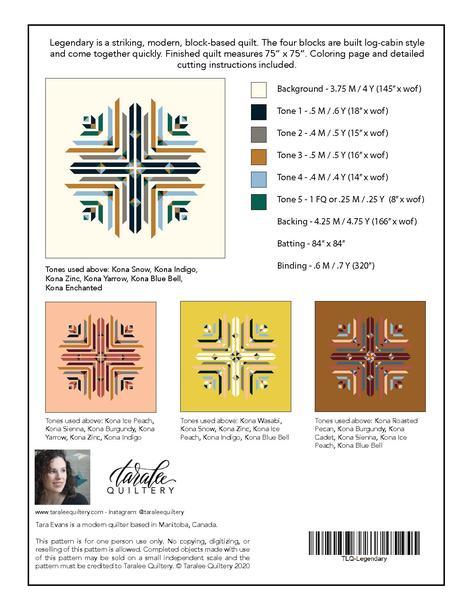 Legendary Quilt Pattern by Taralee Quiltery