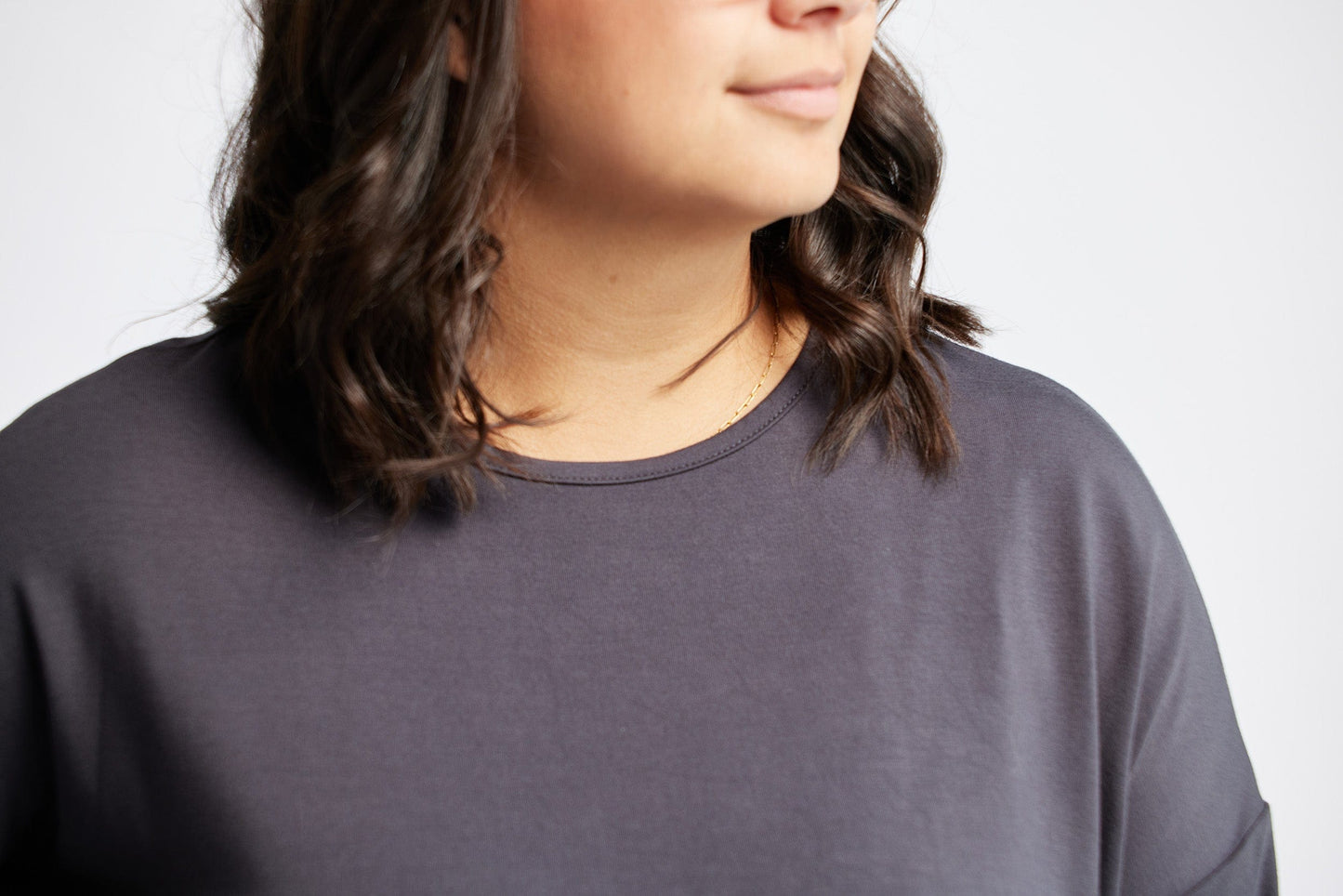 Bamboo Relaxed Long Sleeve in Stone