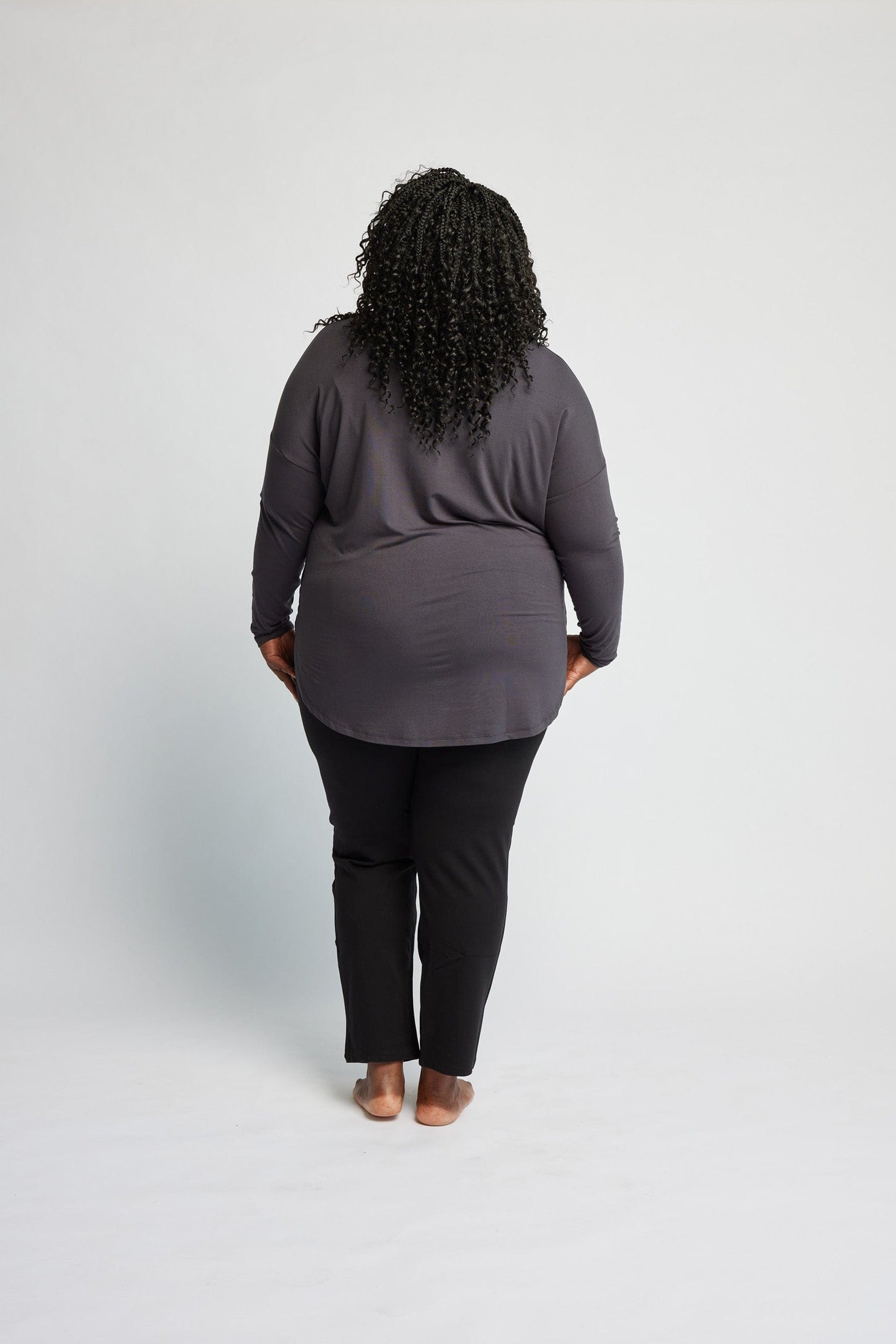 Bamboo Relaxed Long Sleeve in Stone