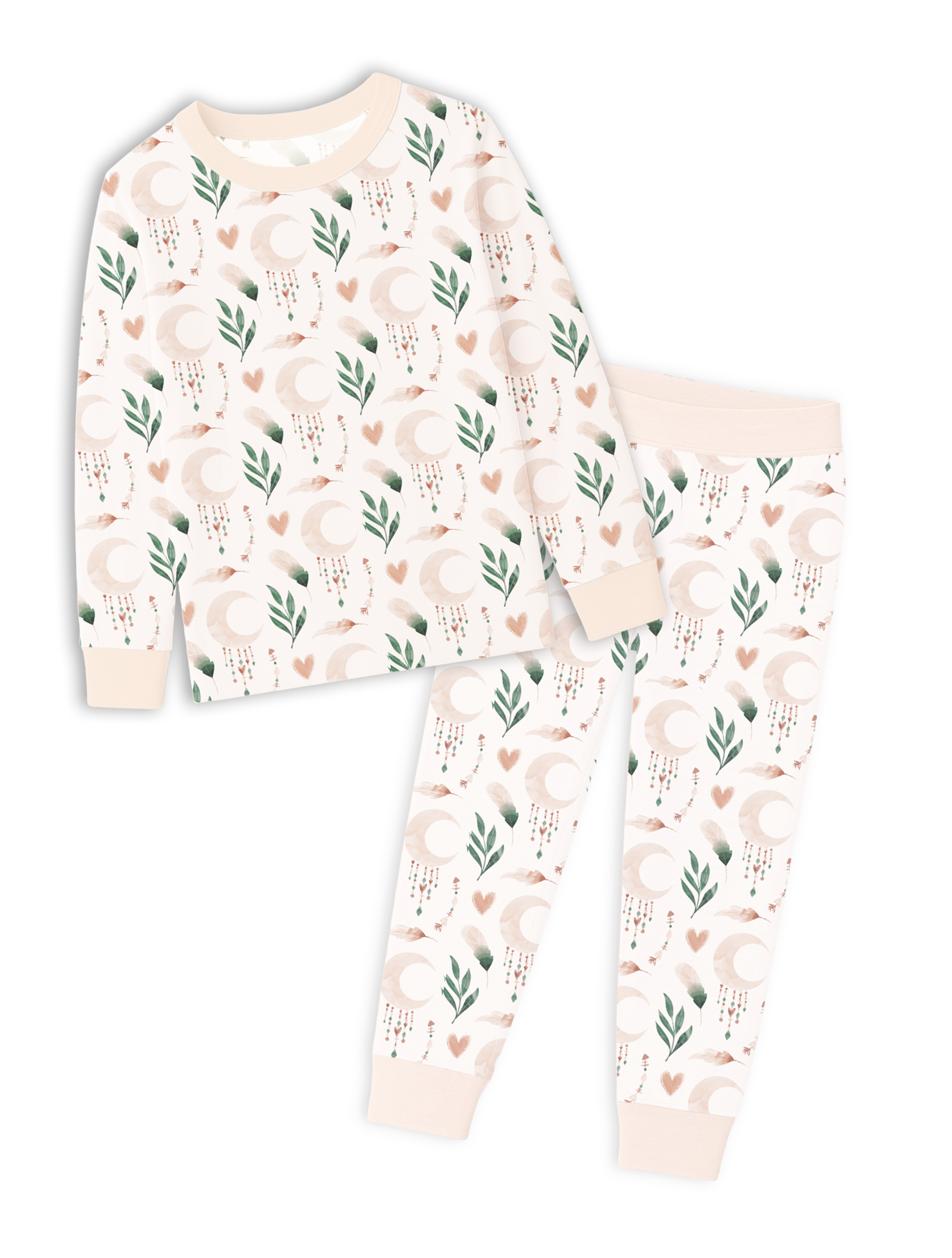 Prairie au clair de lune - Pyjama deux pièces en bambou pour enfant