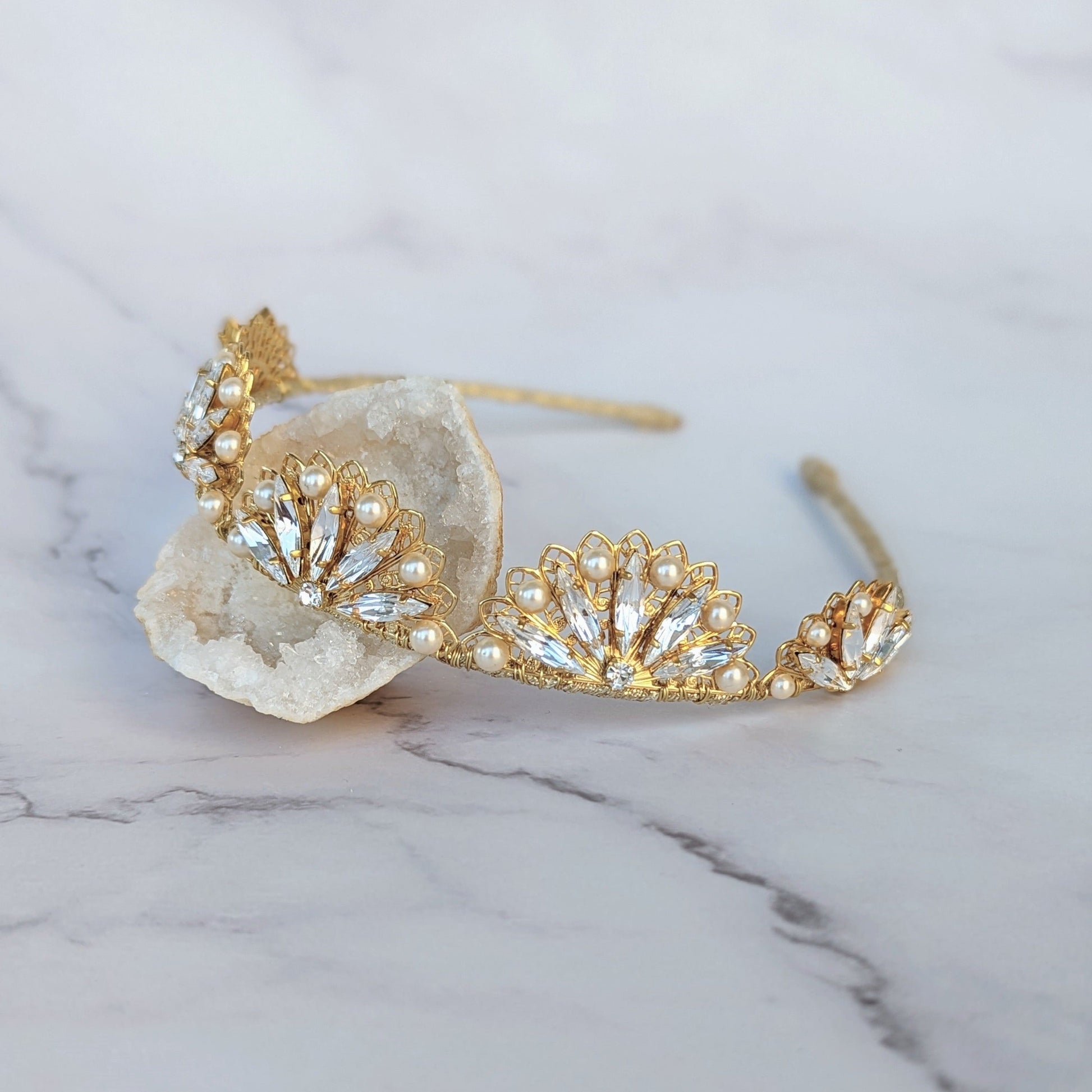 DAPHNE Scalloped Filigree Bridal Tiara
