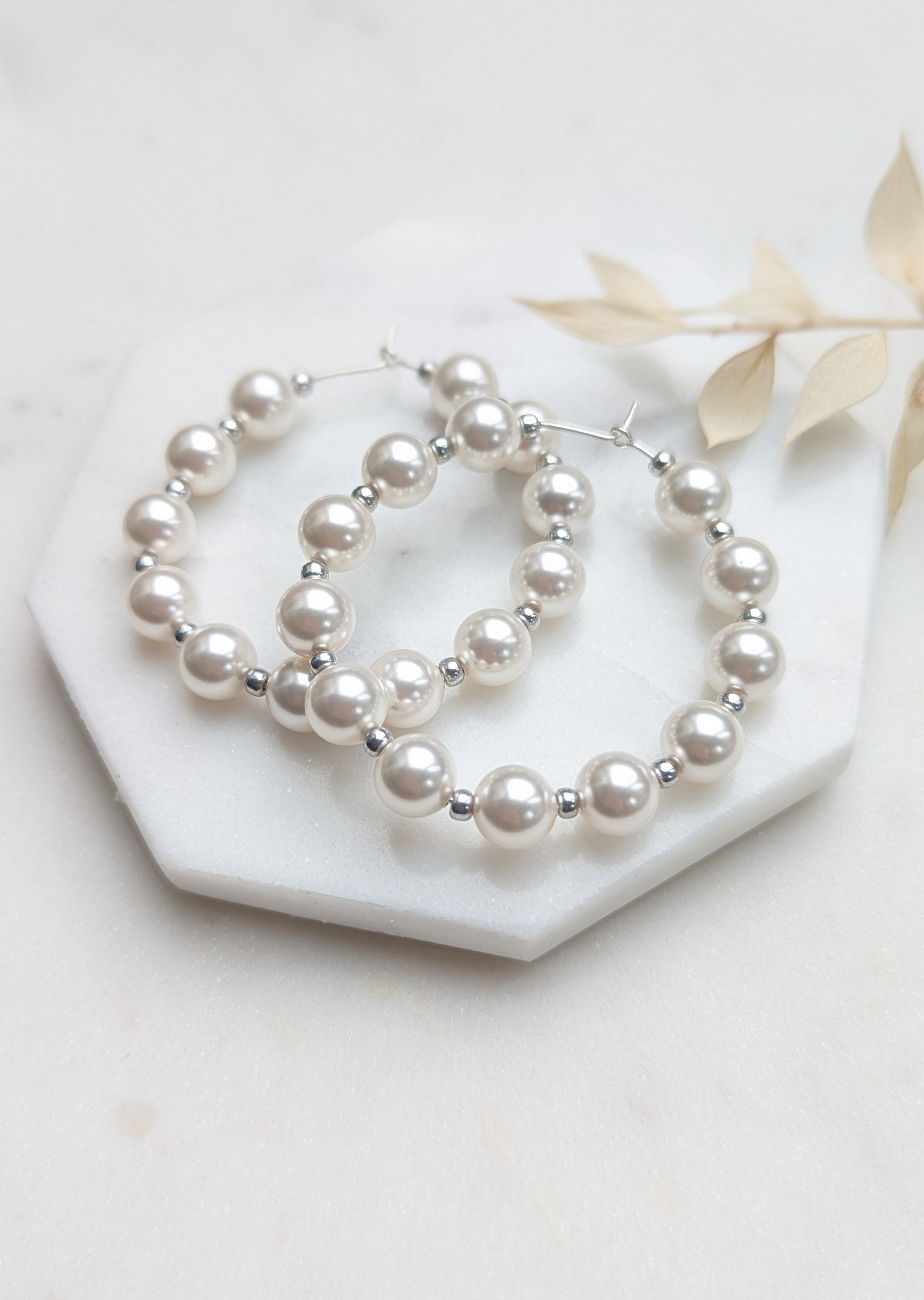 Boucles d'oreilles créoles en perles GRACE