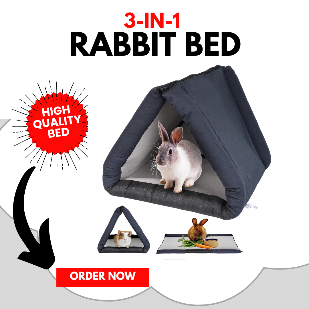 3-in-1 Pet Bed: Cove, Tunnel & Mat, Great for Rabbits, Cats & Small Pets