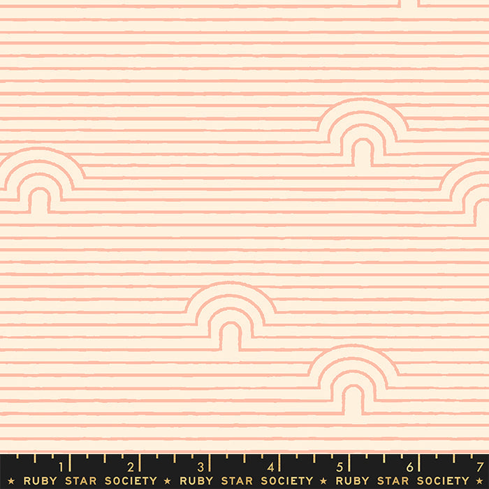 Linear; Caves - Peach, 1/4 yard