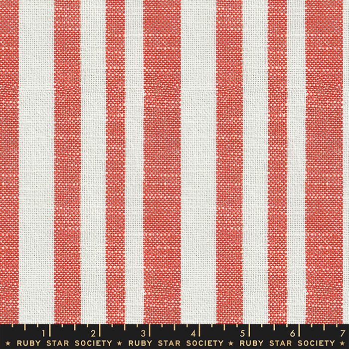 Warp & Weft Heirloom Wovens - Persimmon Woven Texture Stripe, 1/4 yard