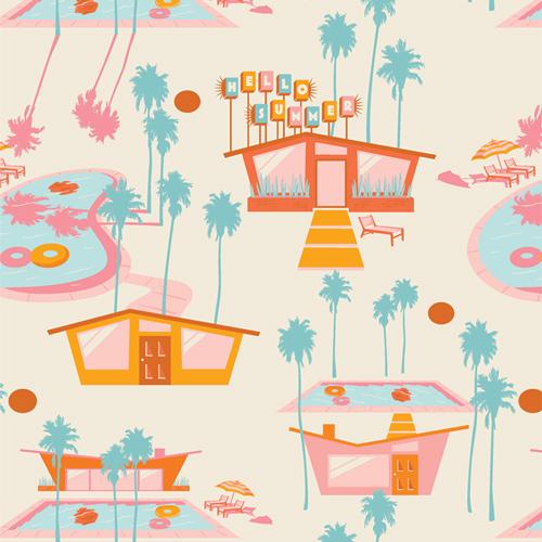 AGF Sunburst Collection; Hello Summer Hot, 1/4 yard