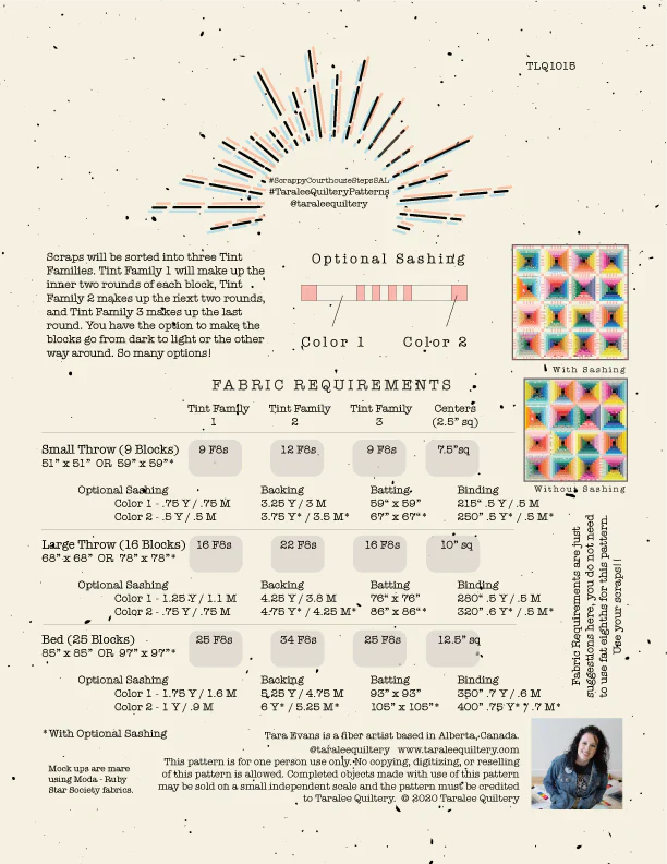 Scrappy Courthouse Quilt Pattern by Taralee Quiltery