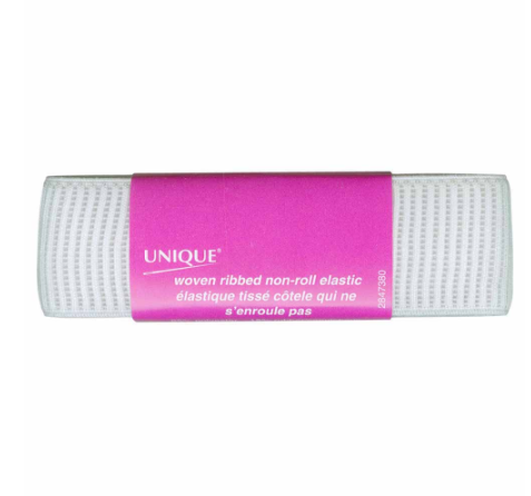 Élastique côtelé UNIQUE 38 mm x 0,9 m (1-1/2" x 35,1") - Blanc