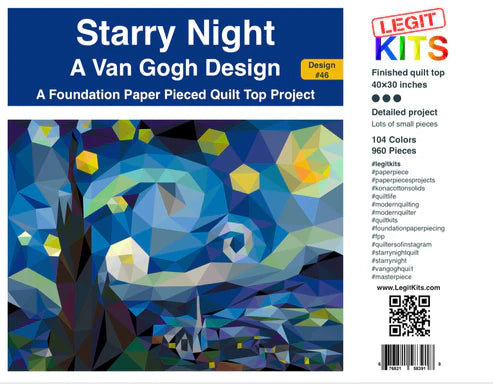 LEGIT KITS, Starry Night Quilt Kit (Fabric Only)