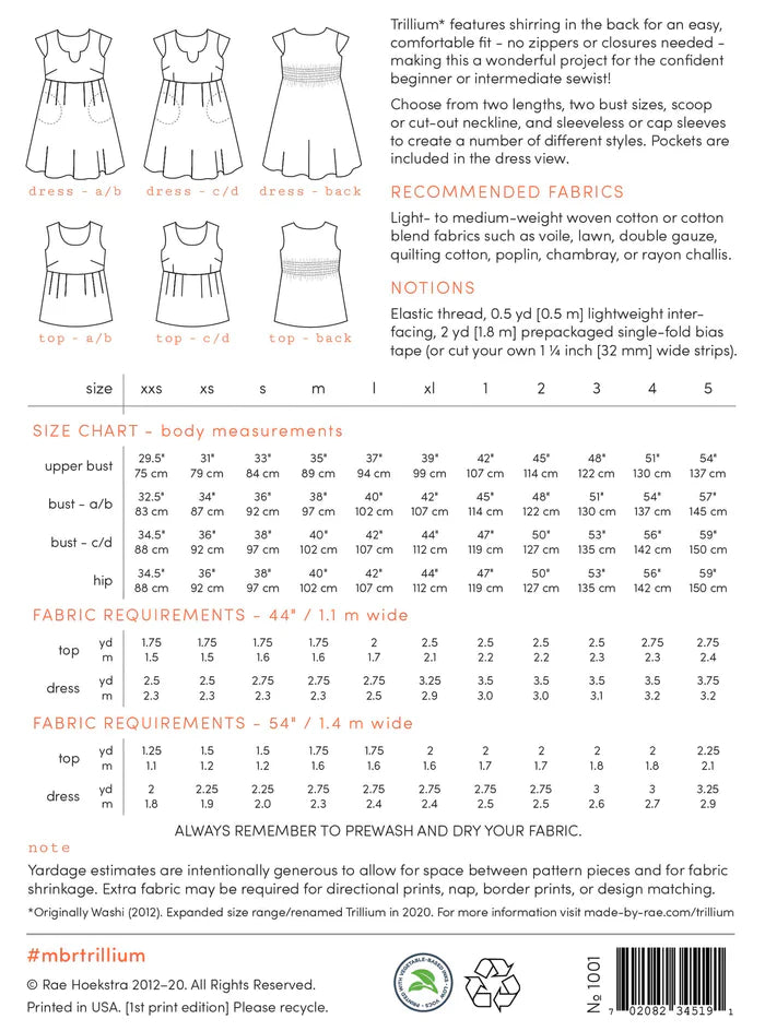 Made by Rae Patterns - Trillium Dress & Top