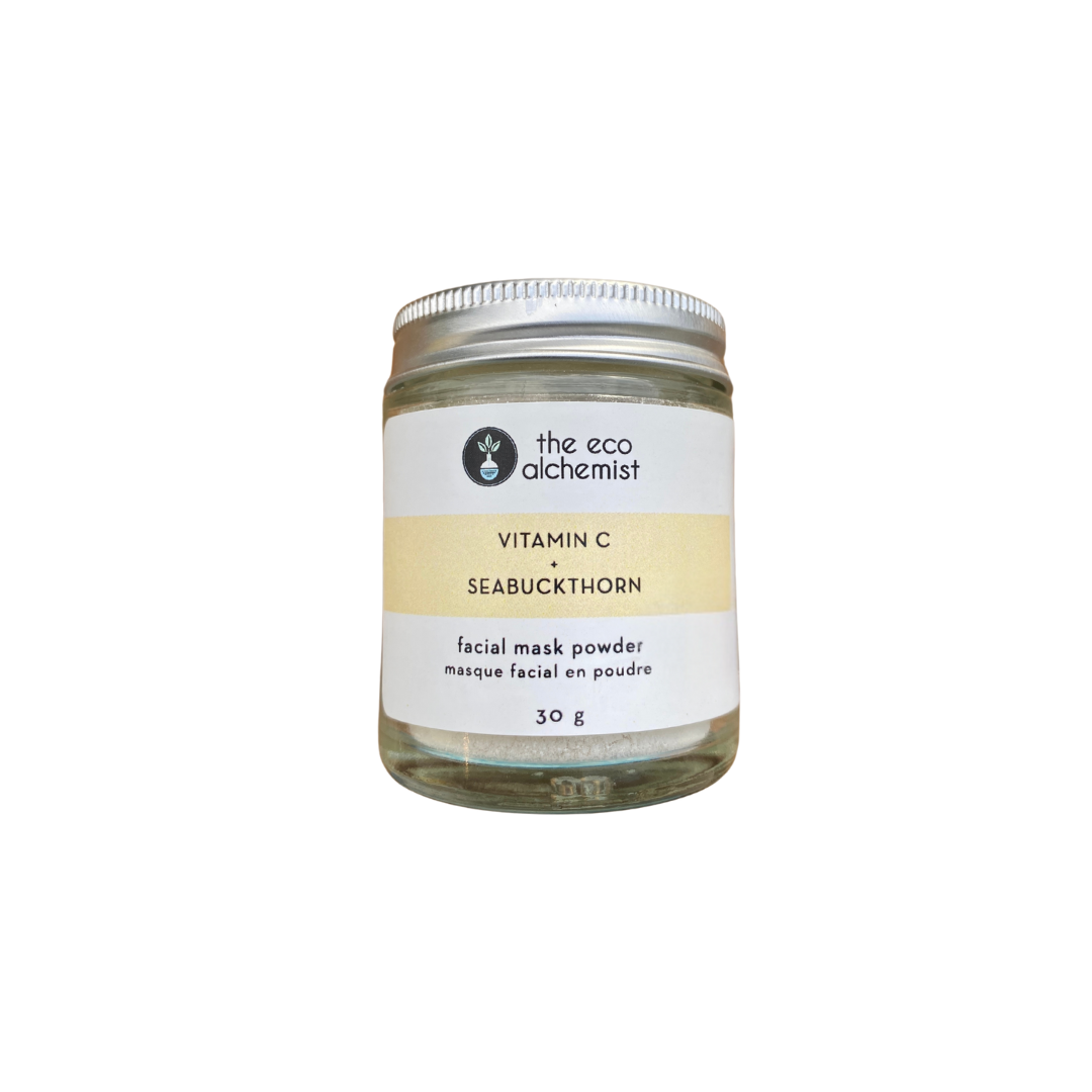 Poudre de masque éclaircissante pour le visage à la vitamine C et à l'argousier