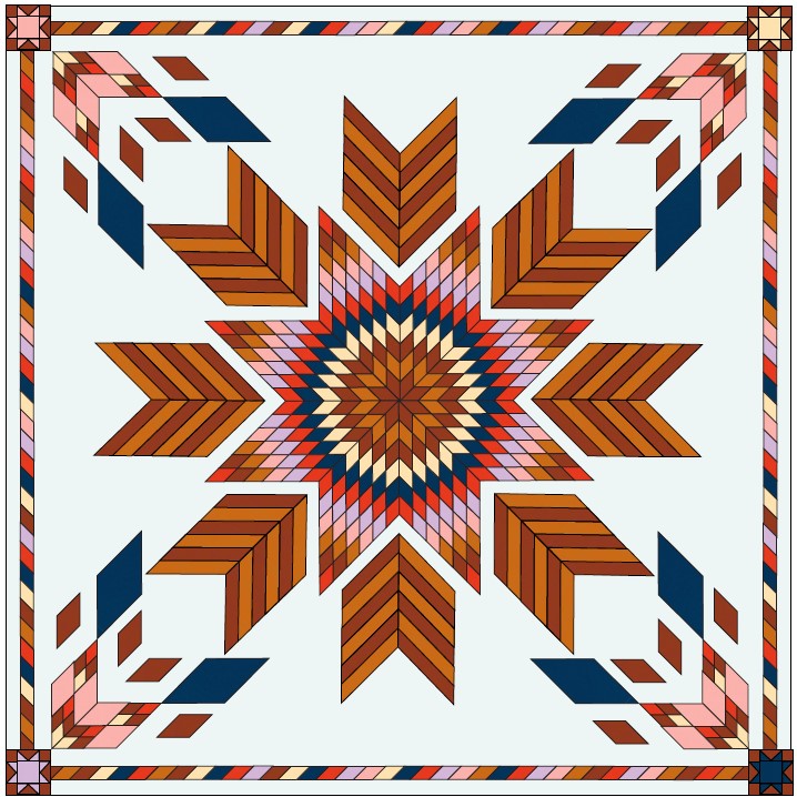 Great Plains Star Quilt Kit - Cover Kona version