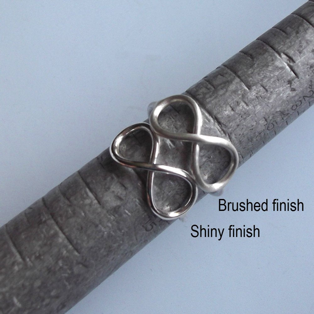 Bague symbole infini en argent sterling