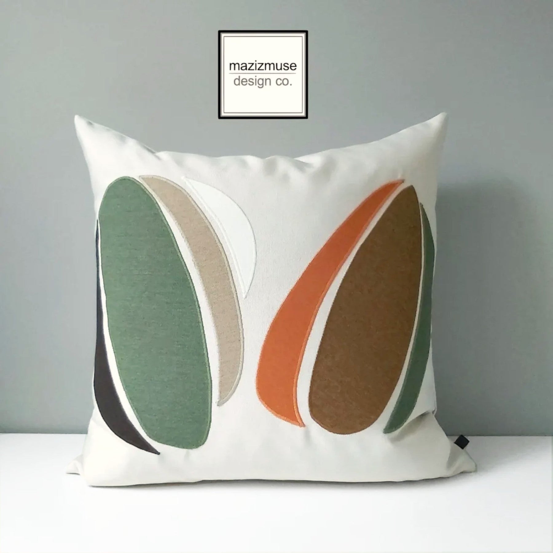 Coussin d'extérieur abstrait Sunbrella®, coussin moderne du milieu du siècle