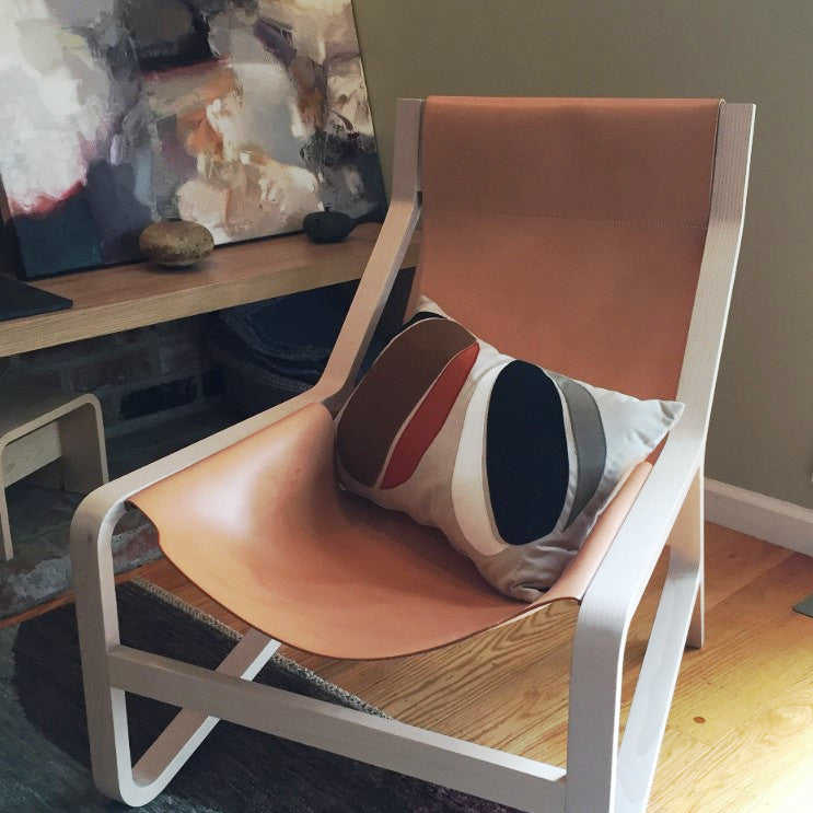 Abstract Outdoor Sunbrella Pillow, Modern Burnt Orange Cushion