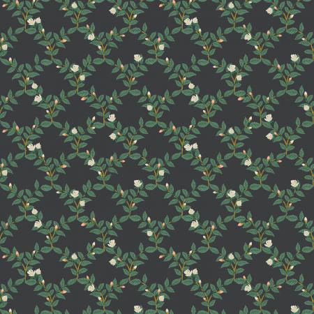 Bramble; Arbor Rose - Black Metallic - 1/4 yard