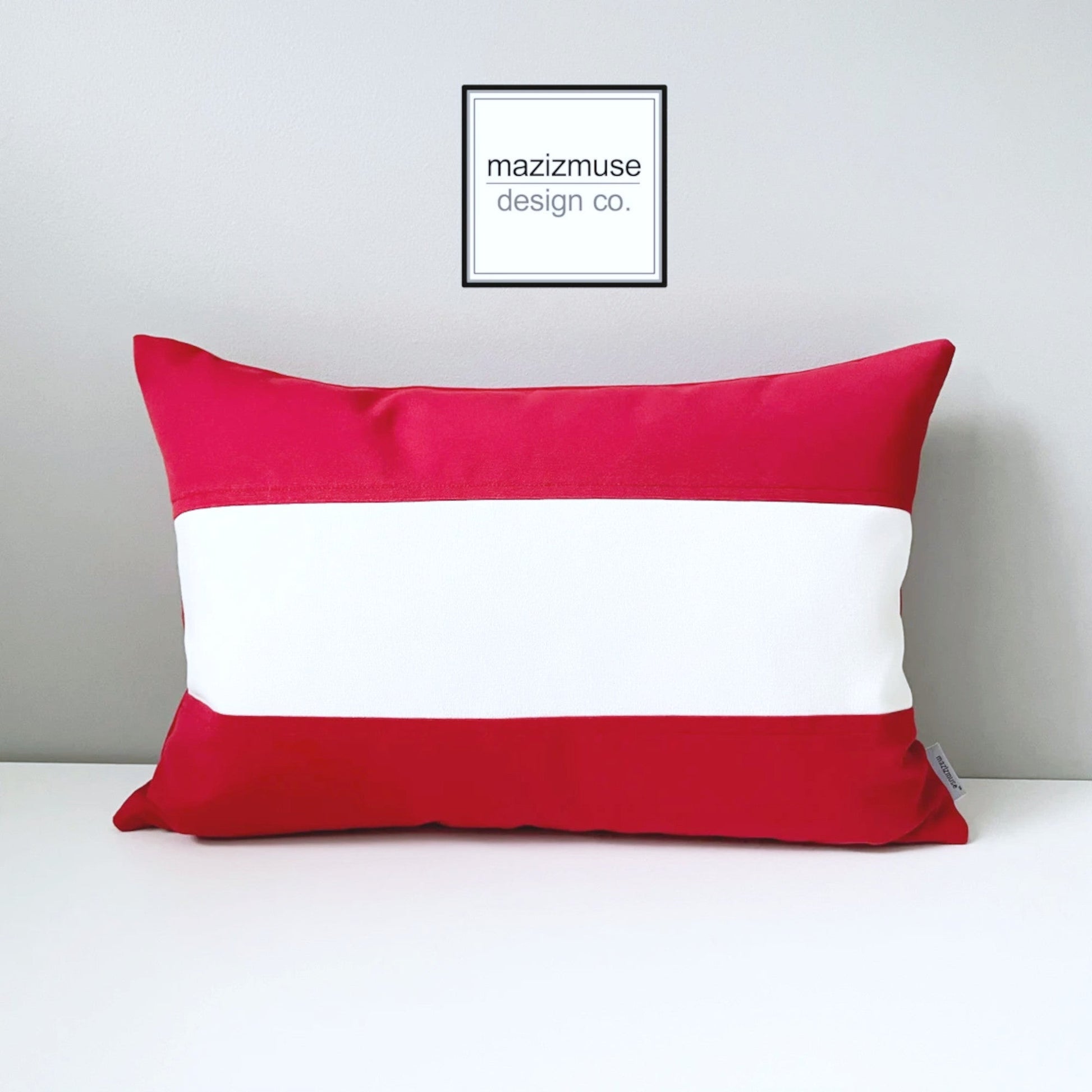 Austria Flag Pillow Cover, Austrian Flag Sunbrella® Outdoor Cushion Cover