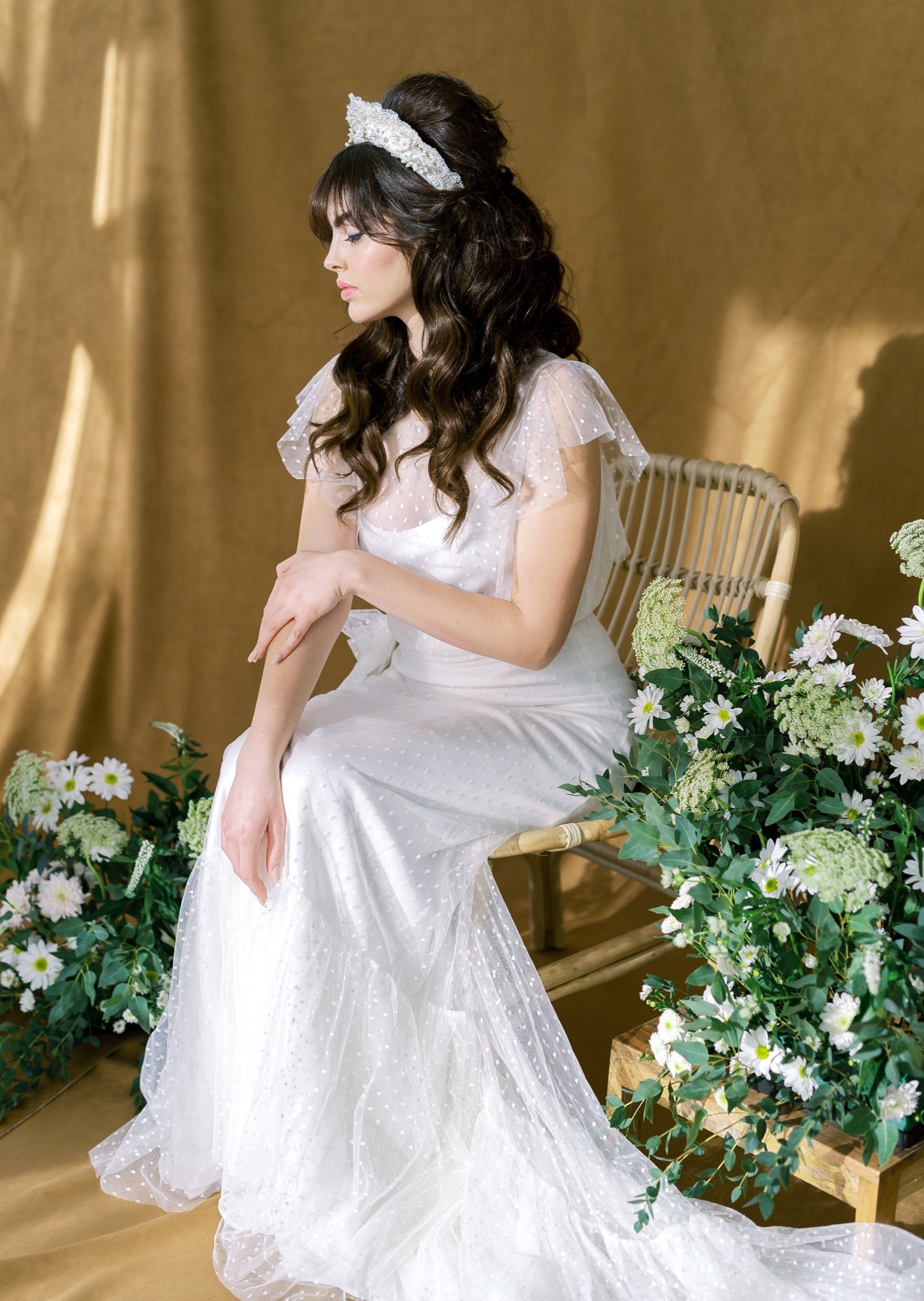 AMYBETH Vintage Inspired Beaded Lace Bridal Headband