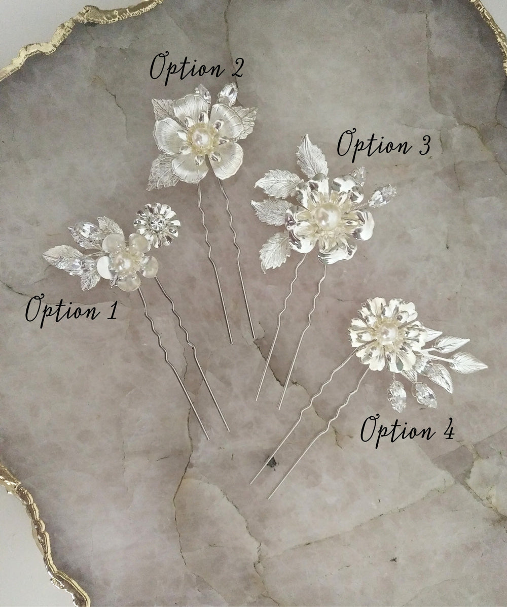 BIANCA Flower Bridal Hair Pins