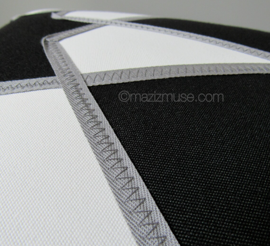 Black & White Outdoor Sunbrella® Pillow, Cushion Cover in Mandala Design