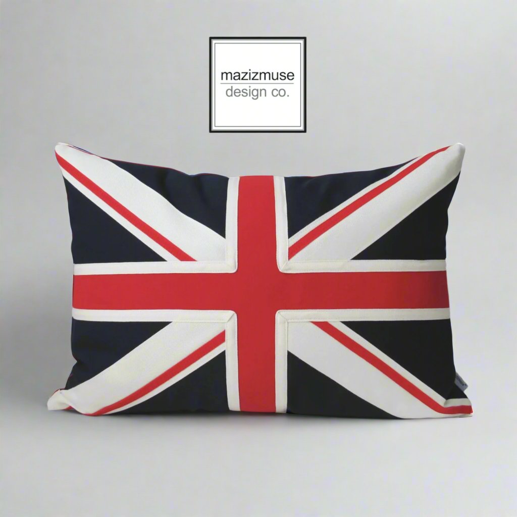 Housse de coussin d'extérieur Sunbrella®, motif drapeau des Cornouailles noir et blanc