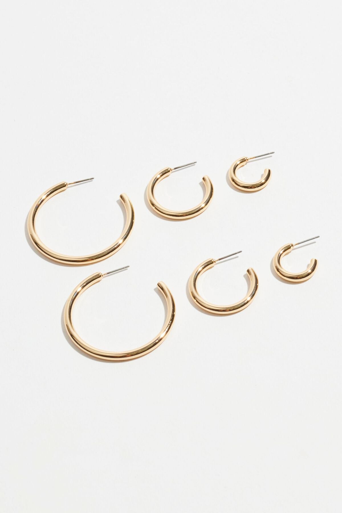 Lot de 3 boucles d'oreilles créoles