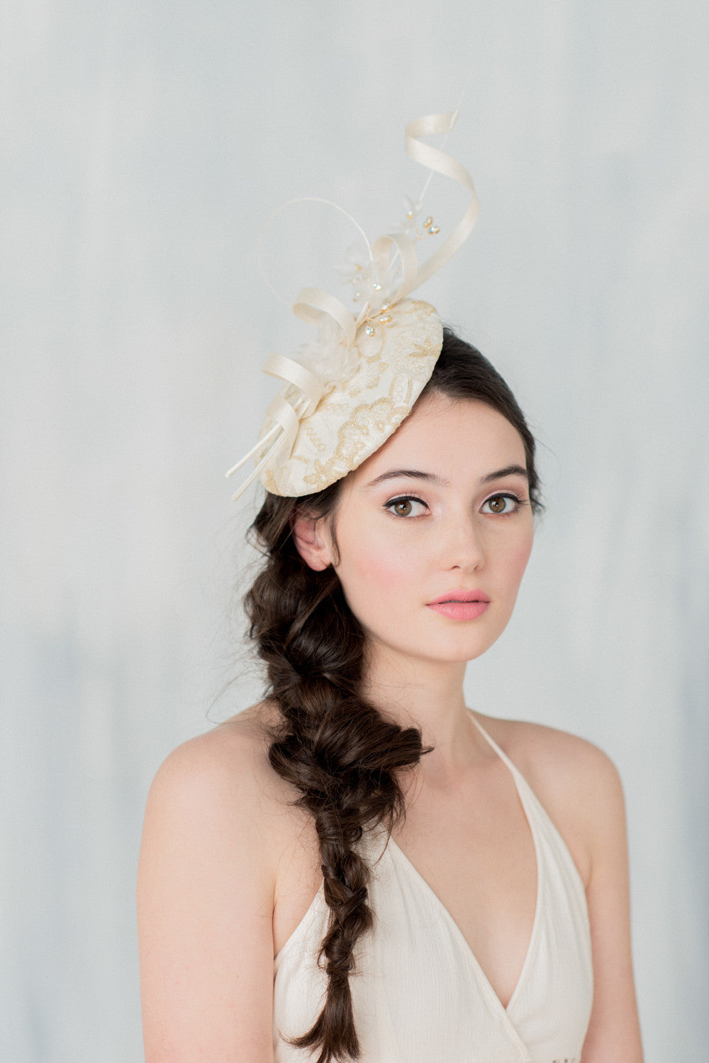 ANITA Ivory & Gold Wedding Fascinator