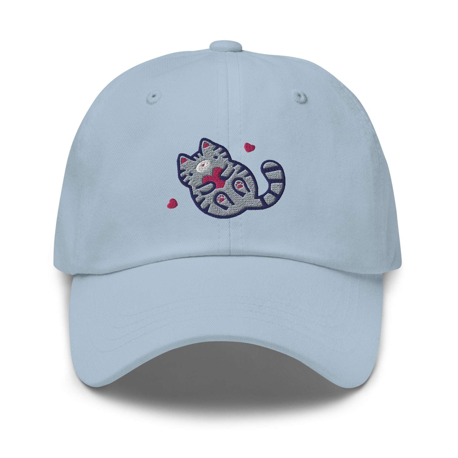 Embroidered Grey Tabby Cat Baseball Cap