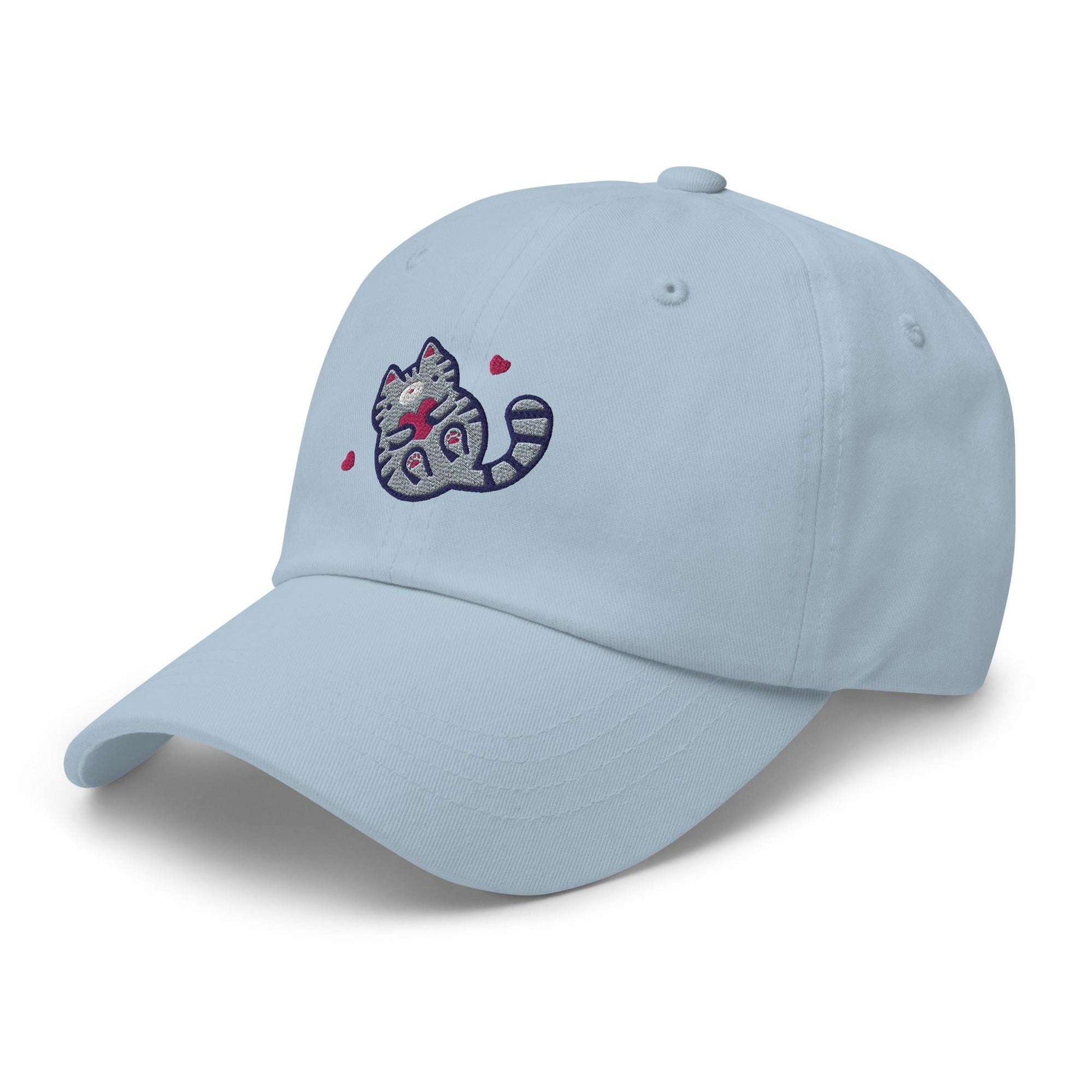 Embroidered Grey Tabby Cat Baseball Cap
