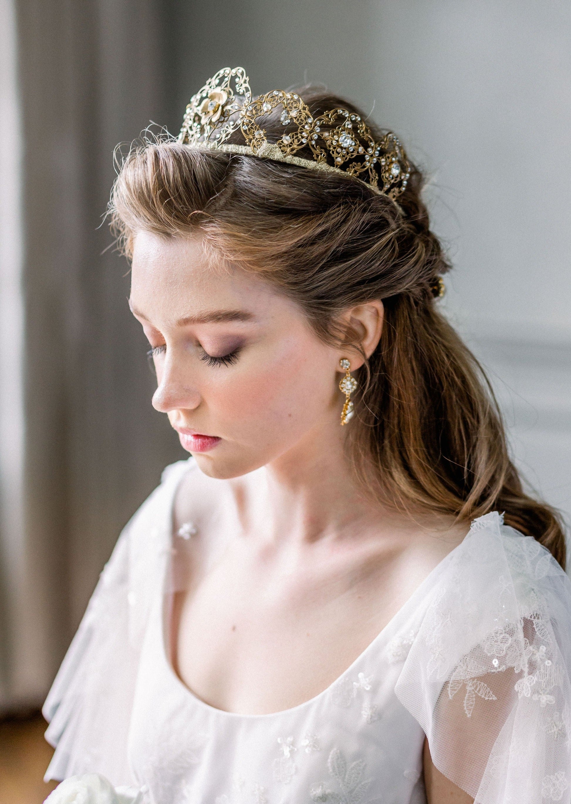 Boucles d'oreilles de mariée en filigrane HYACINTH