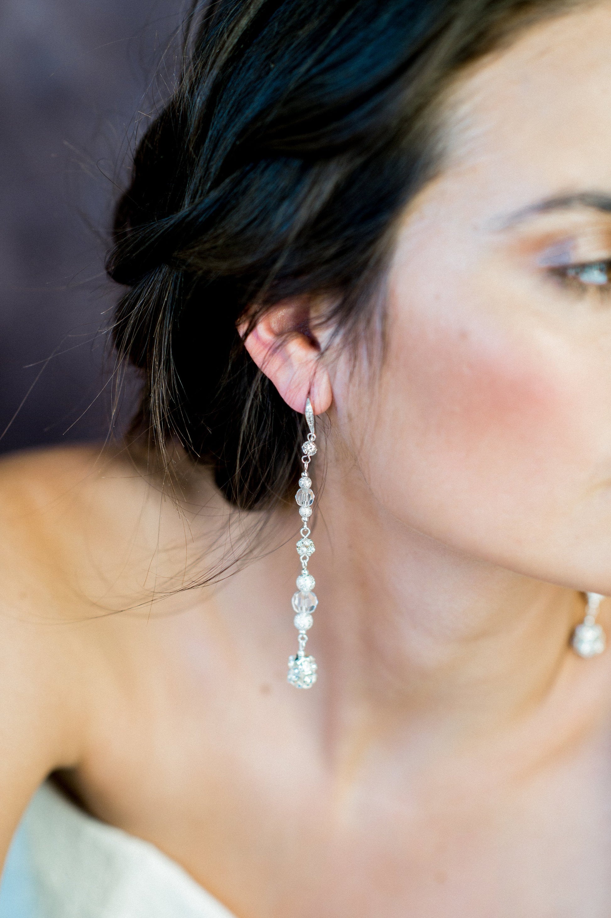 Boucles d'oreilles pendantes en strass cristal FELICITA