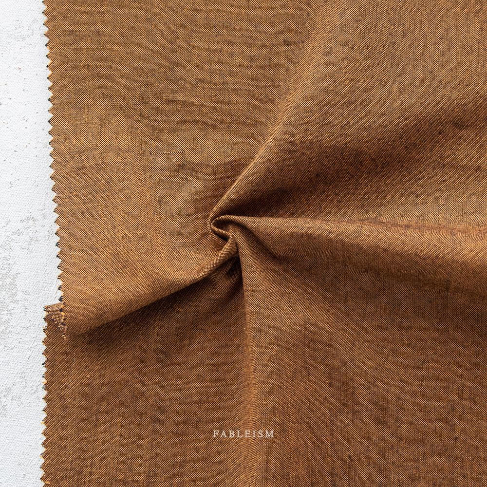 Fableism Everyday Chambray - Nocturne - Cinnabar, 1/4 yard