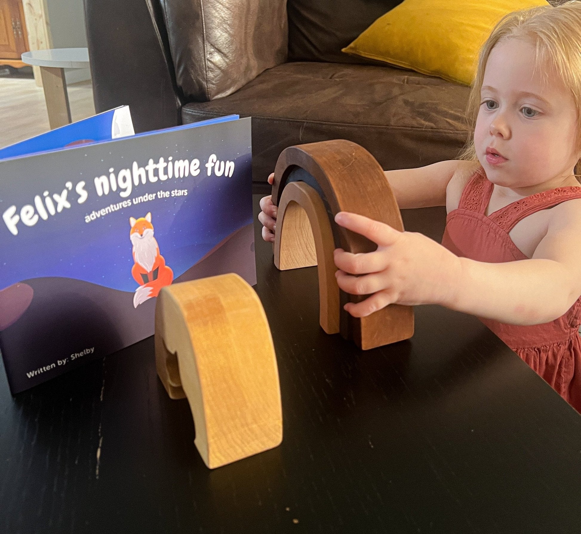 Ensemble de livres et de jouets à empiler Félix le renard