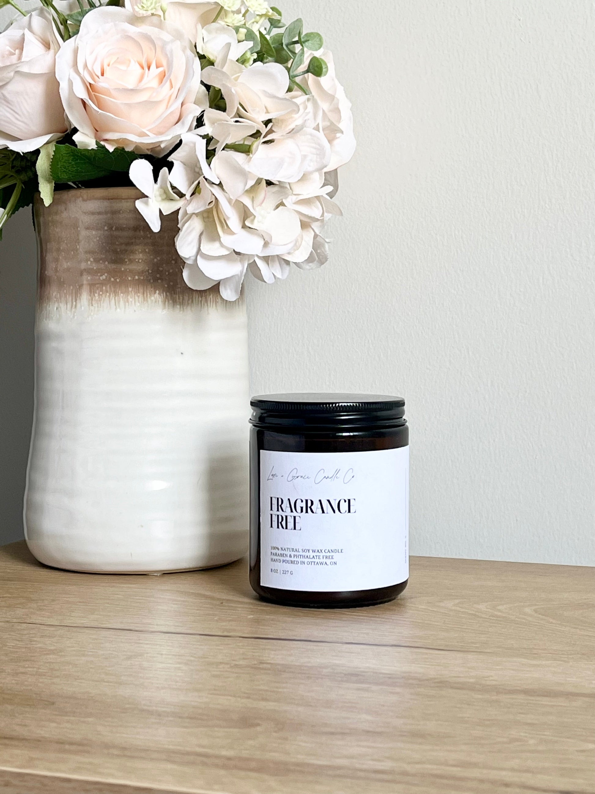 Bougie en cire de soja sans parfum