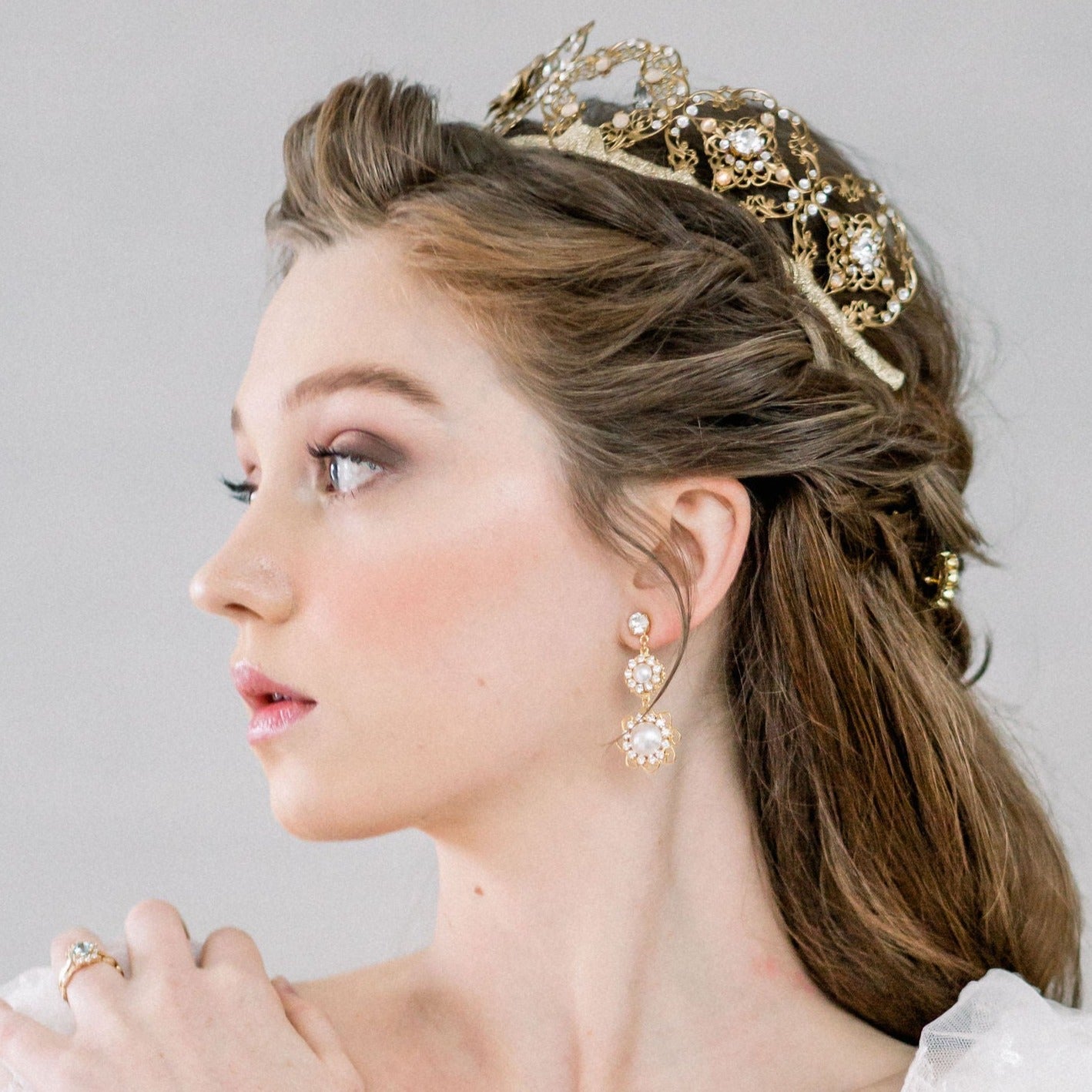 Boucles d'oreilles de mariée en filigrane HYACINTH