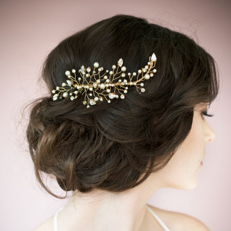 KATYA Crystal Pearl Bridal Hair Comb