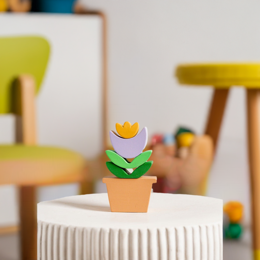 Jouet à empiler en forme de fleurs