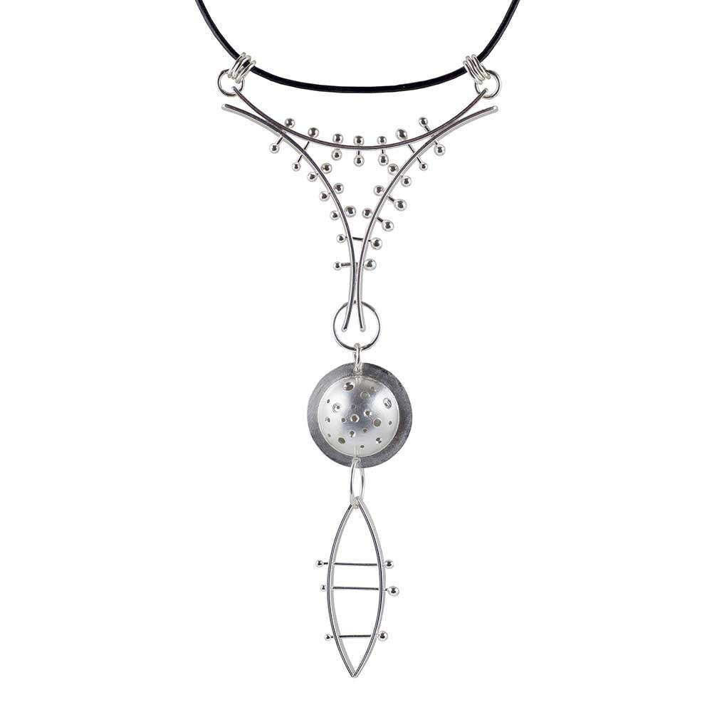 Edgy Long Silver Statement Necklace