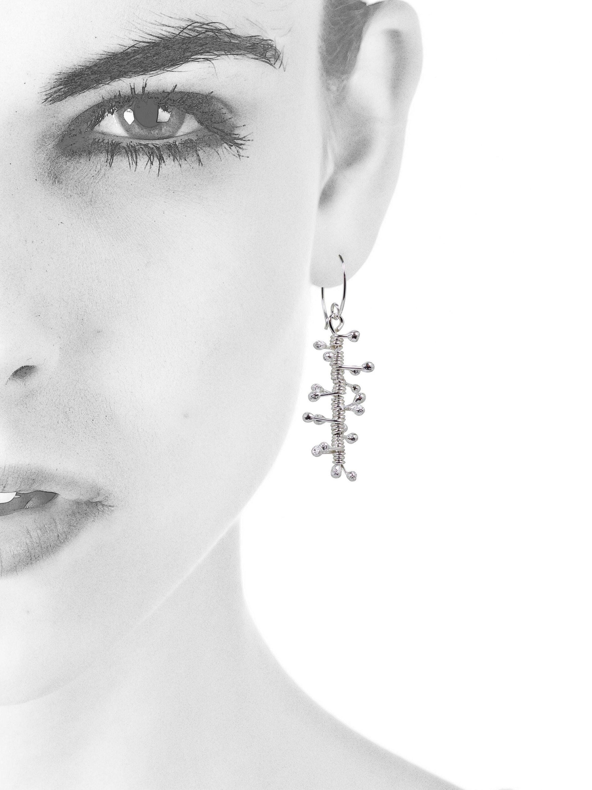 Boucles d'oreilles en argent, boucles d'oreilles étoile, boucles d'oreilles feu d'artifice, boucles d'oreilles en argent écologique, cadeau pour femme, boucles d'oreilles festives