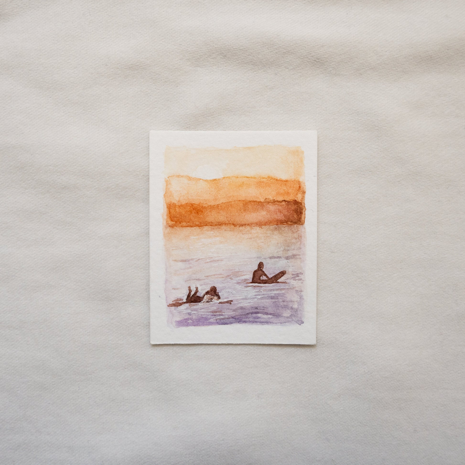 Mini-surfeur | Peinture originale | Aquarelle | Pièce unique